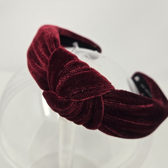 LELE SADOUGHI MAROON OXBLOOD VELVET HEADBAND TOP KNOT HAIR ACCESSORY WOMEN OS main image 7